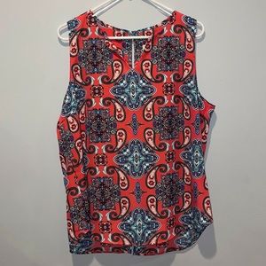 Women’s Verse XL pink paisley sleeveless shirt
